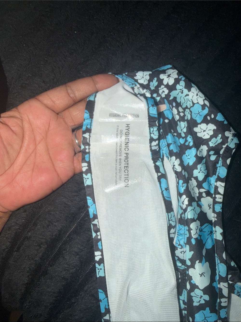 Fashion Nova Blue and White Floral Two-Piece Bikini - Picture 3 of 6